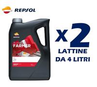 OLIO MISCELA REPSOL FARMER MINERALE 2 TEMPI LATTINA 8LITRIAGRICOLO MOTOSEGA ERBA