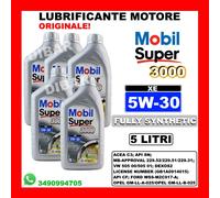 OLIO MOBIL ORIGINALE SUPER 3000 XE 5W30 SINTETICO ACEA C3 DA 5 LITRI FORMATO 1LT