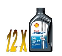 OLIO MOTO 4T SHELL ADVANCE ULTRA SINTETICO 15W50 12x1 litro