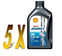 OLIO MOTO 4T SHELL ADVANCE ULTRA SINTETICO 15W50 5x1 litro