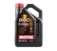 Olio motore 100% sintetico MOTUL 8100 X CLEAN FE 5W 30 in tanica da 5 litri. Risparmio carburante, protezione superiore e compatibilita con MB 22952, PSA B712290, Renault RN17.