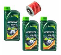Olio Motore 10W40 Set 3 Litro + Filtro KN145 per Yamaha YFM 700 YFM700 2006-2014