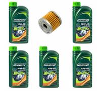 Olio Motore 10W40 Set 5 Litro OX406 per Suzuki Lz-Z 90 Ltz Anno Fab. 2007-2017