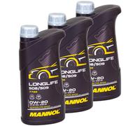 Olio Motore 3 Litro Mannol Longlife 508 509 SAE 0W 20 Api Sp Acea C5 VW 508.00