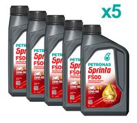 Olio Motore 4 Tempi Semi Sintetico PETRONAS Sprinta F500 15W-50 Kit 5x 1L