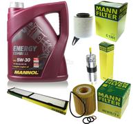 Olio motore 5L mannol 5W-30 Station Wagon Ll + Mann per BMW 3er Touring E91 318i