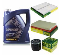 Olio Motore 5L MANNOL Defender 10W-40 + MANN-FILTER Per Hyundai Accent II LC 1.3