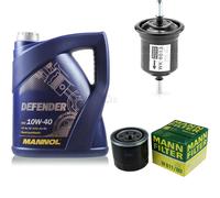 Olio Motore 5L MANNOL Defender 10W-40 +MANN-FILTER Per Hyundai Santa Fé I SM 2.7