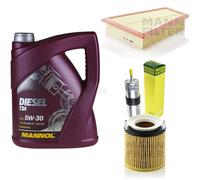 Olio Motore 5L MANNOL Diesel TDI 5W-30 + MANN-FILTER Filtro Per BMW X1 E84 28i
