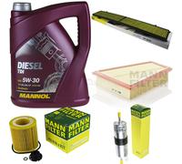 Olio Motore 5L MANNOL Diesel TDI 5W-30 + MANN-FILTER Per BMW X1 E84 sDrive 20 I