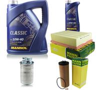 Olio Motore 6L MANNOL Classic 10W-40 + MANN-FILTER Filtro Per Audi A4 8E2 B6