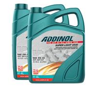 Olio Motore ADDINOL 5W-40 Super Light 0540 2 X 4 Litri Per VW Passat Polo