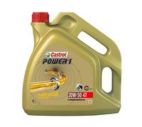 Olio Motore Castrol Power 1 4T 20W50 4 Litri - Lubrificante Sintetico Alta Performance per Moto 4 Tempi, Protezione Motore, Resistenza al Calore e Usura