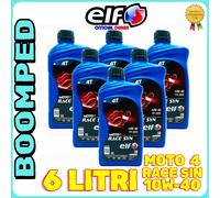 OLIO MOTORE ELF MOTO4 RACE SYN 10W40 API SP MA2 SCOOTER 4 TEMPI 6 LITRI 06ET10