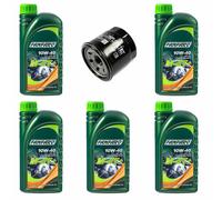 Olio Motore Filtro HF138 Set 10W40 5 Litro per Suzuki Lt-A Lta 400 Lt-F Ltf 500