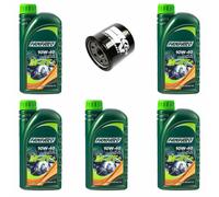 Olio Motore Filtro KN138 Set 10W40 5 Litro per Suzuki Lt-A Lta 400 Lt-F Ltf 500