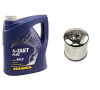 Olio Motore Filtro KN303C Set 10W40 4 Litro per Honda Kawasaki ZZR Yamaha YZF