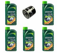 Olio Motore Filtro MF138 Set 10W40 5 Litro per Suzuki Lt-A Lta 400 Lt-F Ltf 500