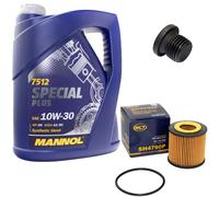 Olio Motore Filtro SH4790P 10W30 5Liter + Tappo Scarico per VW Polo 9N 1.2