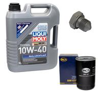 Olio Motore Filtro SM107 10W40 5Liter + Tappo Scarico per Audi 80 VW Golf I
