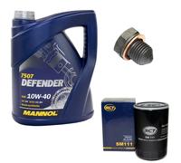 Olio Motore Filtro SM111 10W40 5Liter + Tappo Scarico per Audi Seat Ibiza VW