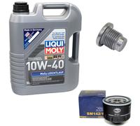 Olio Motore Filtro SM142/1 10W40 5Liter + Tappo Scarico per Dacia Renault Lagun