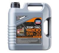 LIQUI MOLY Olio motore Top Tec 5W-30 4 L Compatibilità con RENAULT Clio 3 Hatchback BR0/1, CR0/1 Clio 2 BB0/1/2, CB0/1/2, PEUGEOT 206 2 volumi/Coda spiovente 2A/C 207 WA, WC 208 I Hatchback CA, CC