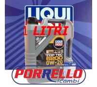 OLIO MOTORE LIQUI MOLY TOP TEC 6200 0W-20 - 1L - ACEA C5 - FORD PORSCHE VW