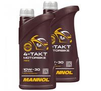 Olio Motore MANNOL 10W-30 4 Tempi Moto 2 X 1 Litro Per Honda Yamaha SYM
