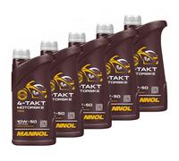 Olio Motore Olio Mannol 10W-50 4-Takt Motocicletta 5 X 1 Litro per Suzuki Yamaha
