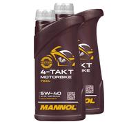 Olio Motore MANNOL 4 Tempi Moto 5W-40 2 X 1 Litro Per Aprilia BMW KTM