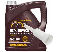 Olio Motore Mannol 5W-30 Energia Formula PSA 4 Litro Incl Beccuccio per Audi BMW