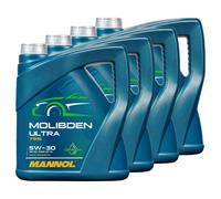 Olio Motore MANNOL 5W-30 Ultra Molibden 4 X 4 Litri Per Chevrolet Hyundai