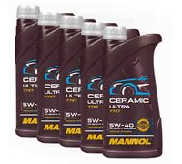 Olio Motore MANNOL 5W-40 Ceramic Ultra 5X 1 Litro Per Audi BMW Fiat Citroen