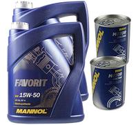 Olio motore MANNOL Favorit 15W-50 2 x MANNOL Motor Doctor ADDITIV