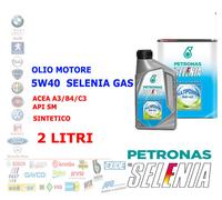OLIO MOTORE METANO GPL 2 LT SELENIA MULTIPOWER 5W40 GAS ACEA A3/B4/C3 API SM