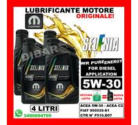 OLIO MOTORE MOPAR SELENIA WR PURE ENERGY 5W30 ACEA C2 FIAT 9.55535-S1 DA 4 LITRI