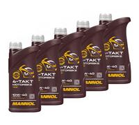 Olio Motore Moto 4 Tempi 10W40 MANNOL API SL 5 X 1 Litro Per AJP BMW Ducati Kawa
