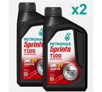Olio Motore Moto Miscela Scooter 2 Tempi Minerale PETRONAS Sprinta T100 Kit 2L