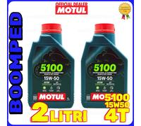 OLIO MOTORE MOTO MOTUL 5100 15W50 2 LITRI MOTO SCOOTER QUAD 4 TEMPI 4T 02MO52