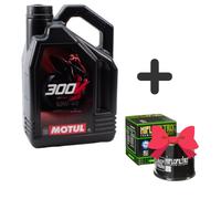 Olio motore MOTUL 300V 10W40 4L + filtro olio moto scooter quad 4 tempi