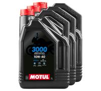 Olio Motore Motul 4T SAE 10W-40 Minerale 3000 3 X 4 Litri API SM JASO MA2