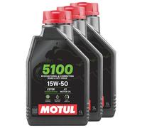 Olio Motore Motul 4T SAE 15W-50 HC-Sintesi 5100 3 X 1 L API SP JASO MA2