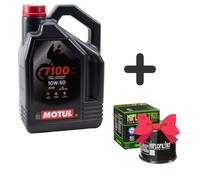 Olio motore MOTUL 7100 10W50 4L + filtro olio moto scooter quad 4 tempi