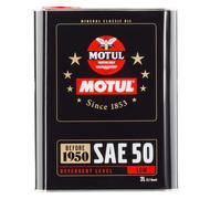 OLIO MOTORE MOTUL MINERALE CLASSICO SAE 50 2LT PER MOTORI TRA IL 1900 E IL 1950