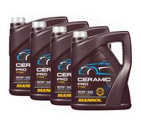 Olio Motore Olio Mannol 10W-40 Ceramica Pro 4 X 5 Litro per Peugeot Renault VW