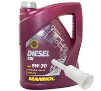 Olio Motore Olio Mannol Diesel Tdi 5W-30 Api Sn / CH-4 5 Litro Con Beccuccio
