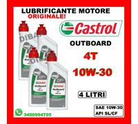 OLIO MOTORE PER FUORIBORDO CASTROL OUTBOARD 4 TEMPI 10W30 API SL/CF DA 4 LITRI