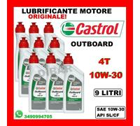 OLIO MOTORE PER FUORIBORDO CASTROL OUTBOARD 4 TEMPI 10W30 API SL/CF DA 9 LITRI
