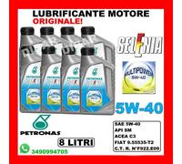 OLIO MOTORE PETRONAS SELENIA MULTIPOWER GAS 5W40 8 LATTE DA 1 LITRO ACEA C3 17